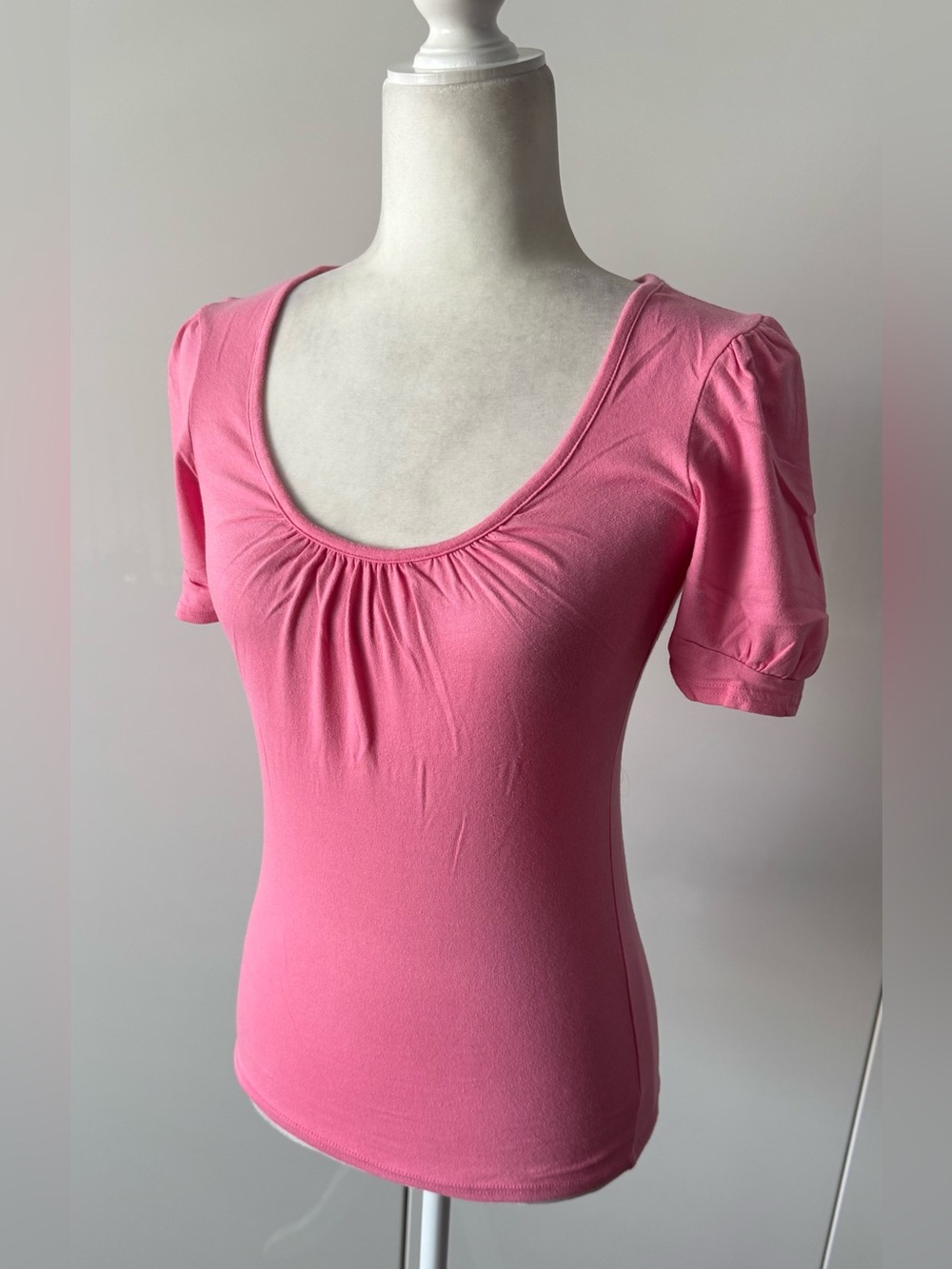 Y2K 2000s Junior Scoop Neck Babydoll Top Short Sleeve Cutout Tie Back Sz L Boho